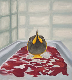 Urban Penguins 2_2020,42*46cm,中国画